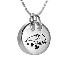 Sleeping Dog Cremation Urn Necklace