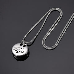 Sleeping Dog Cremation Urn Necklace