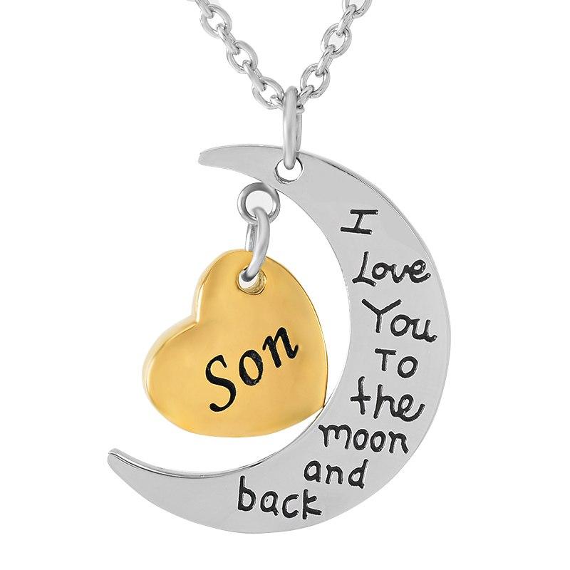 Son/Daughter Crescent Moon & Heart Charm Cremation Urn Necklace