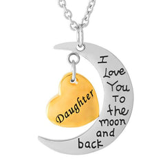 Son/Daughter Crescent Moon & Heart Charm Cremation Urn Necklace