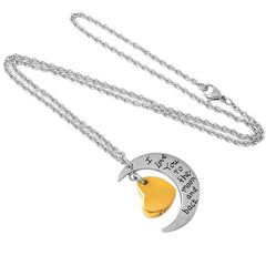 Son/Daughter Crescent Moon & Heart Charm Cremation Urn Necklace
