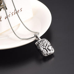 Square Shaped Tree of Life Cremation Urn Necklace