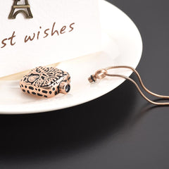 Square Shaped Tree of Life Cremation Urn Necklace