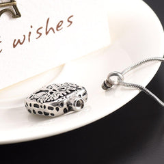 Square Shaped Tree of Life Cremation Urn Necklace