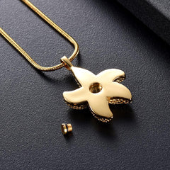 Starfish Shaped Cremation Urn Necklace