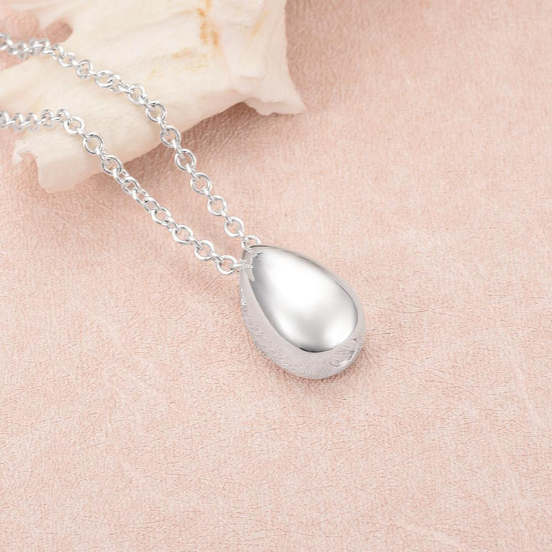 Sterling Silver Teardrop Cremation Urn Necklace