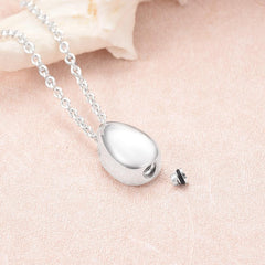Sterling Silver Teardrop Cremation Urn Necklace