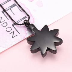 Sun Star With Rhinestone Inlay Cremation Urn Necklace