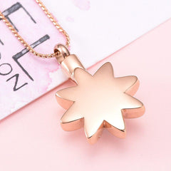 Sun Star With Rhinestone Inlay Cremation Urn Necklace