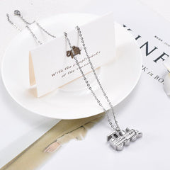 Train Shaped Cremation Urn Necklace