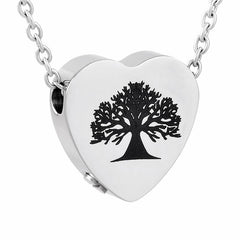 Tree of Life Inside A Heart Cremation Urn Necklace