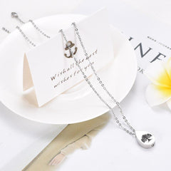 Tree of Life Teardrop Cremation Urn Necklace