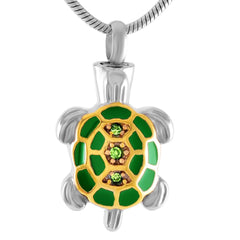 Turtle Shaped Cremation Urn Necklace