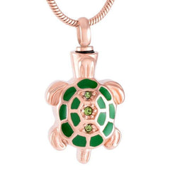 Turtle Shaped Cremation Urn Necklace