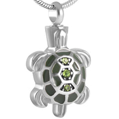 Turtle Shaped Cremation Urn Necklace
