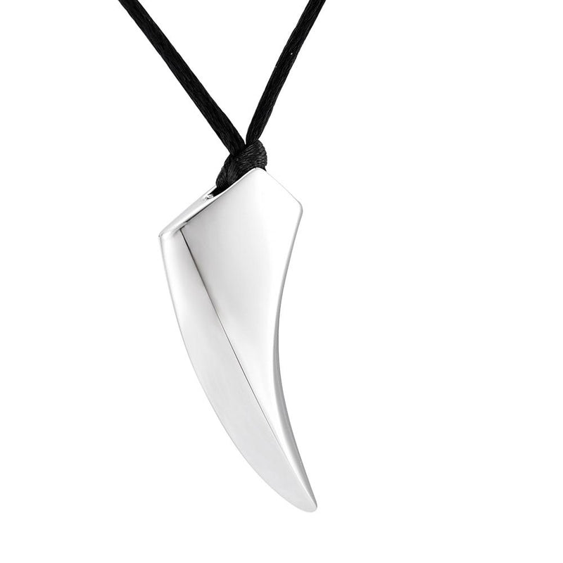 Tusk Tooth Silver Cremation Urn Necklace