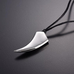 Tusk Tooth Silver Cremation Urn Necklace