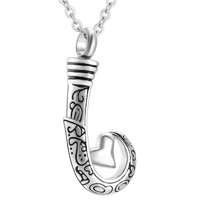 Unique Silver Fish Hook Cremation Urn Necklace