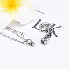 Unique Silver Fish Hook Cremation Urn Necklace