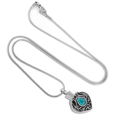 Vintage Heart Shaped Cremation Urn Necklaces With Rhinestone Gemstone