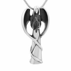 Winged Angel Cremation Urn Necklace