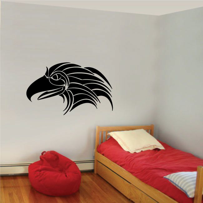 Eagle Head Tribal Vehicle Pinstripe Vinyl Decal - Car Decal - Wall Decal - MC053