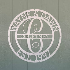 Elaborate Name Personalized Gifts - Custom Metal Sign, Split Letter