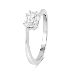 0.33 Carat Genuine White Diamond 18K White Gold Ring (F-G Color, VVS-VS Clarity)