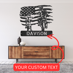 Personalized Motocross Metal Sign – Custom Father and Son Gift, Motocross Family Decor