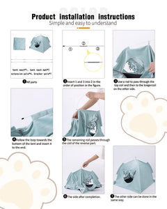 Comfy Calming Pet Tent Bed for Small Dogs and Cats