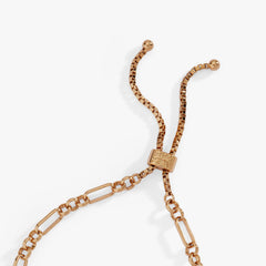 Puffy Heart Gemstone And Pearl Chain Bolo Bracelet