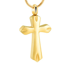 Silver Cross Cremation Urn Necklace
