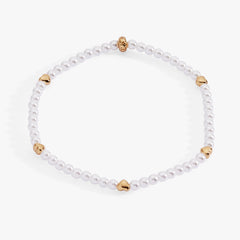 Heart and Pearl Stretch Bracelet