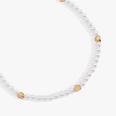 Heart and Pearl Stretch Bracelet