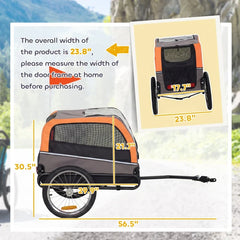 Dog Bike Trailer, Pet Cart Bicycle Carrier with 20" Air Tires, Quick-Release Wheels, Reflectors, Flag