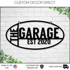 Personalized Garage Sign, Hanging Shop Sign, Store Sign, Husband Gift, Custom Garage Sign, Metal Shop Sign, Metal Workshop Sign, Metal Sign