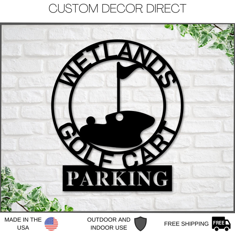 Golf Metal Sign, Personalized Golf Sign, Gold Cart Parking, Metal Wall Art, Metal Sign, Custom Golf Sign, Gift for Him, Golf Gifts 19th hole