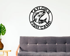 Fish Art, Fish Metal Name Sign, Fishing Gifts for Men, Fish Sign, Custom Fishing, Fisherman Gift Personalized Dad, Bass Fishing Monogram