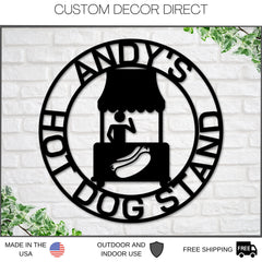 Hot Dog Stand Sign, Personalized Hot Dog Shop Sign, Hot Dog Stand Decor, Custom Hot Dog Business Sign
