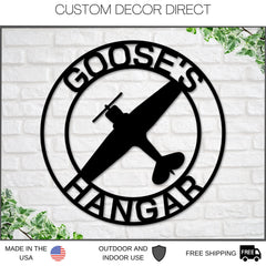 Airplane themed Nursery Sign, Airplane Name Sign, Metal Circle Name Sign, Custom Baby Sign, Kids Airplane Name Sign, Aviation Nursery Decor