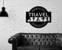 Travel sign, Adventure sign, Cabin Metal Sign, Rock Climbing Biking Hiking Skating Themed Sign, Traveler gift, Snowboarding, Cool decor
