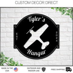 Airplane Sign, Personalized Pilot Name Sign, Custom Aviation Lover, Airplane Hangar Sign, Man Cave Sign, Airplane Sign, Personalized Plane