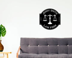 Custom Law Office Sign, Personalized Lawyer Sign, Lawyer Gift, Attorney Metal Sign, Law Student Gift, Judge Gift, Law Firm Office Decor