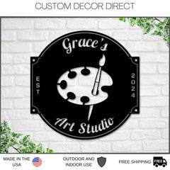 Art Studio Sign, Craft Room Sign, Arts and Crafts Sign, Metal Sign, Hobby Sign, Painting Sign, Art Class Sign, Art Teacher Gift, Custom Sign