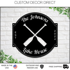 Lakehouse sign, Canoe Sign, Personalized Canoe Sign, Metal Canoe Sign, Custom Cabin Sign, Metal sign, Camping sign, Lodge Sign, Cabin Sign