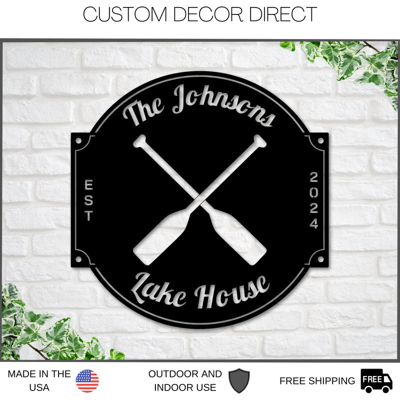 Lakehouse sign, Canoe Sign, Personalized Canoe Sign, Metal Canoe Sign, Custom Cabin Sign, Metal sign, Camping sign, Lodge Sign, Cabin Sign