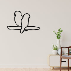 Bird Metal Wall Art, Bird Line Art, Animal Line Metal Art, Modern Metal Art, Metal Wall Art, Farmhouse Decor, One Line Art, 2 Birds