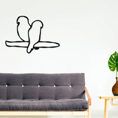 Bird Metal Wall Art, Bird Line Art, Animal Line Metal Art, Modern Metal Art, Metal Wall Art, Farmhouse Decor, One Line Art, 2 Birds