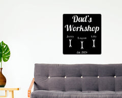 Pop Pop's Workshop Metal Sign, Dads Workshop, Grandpas Workshop Sign, Crescent Wrench, Gifts For Him, Custom Workshop Sign, Gift for Dad