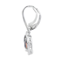 .87ct Quartz Diamond Dangle Earrings 10KT White Gold